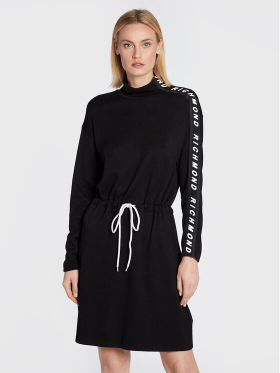 John Richmond John Richmond Strickkleid UWA22087VE Schwarz Regular Fit
