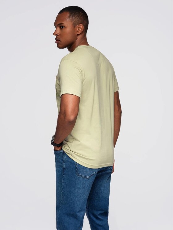 Ombre Ombre T-Shirt OM-TSPT-0227 Zielony Regular Fit