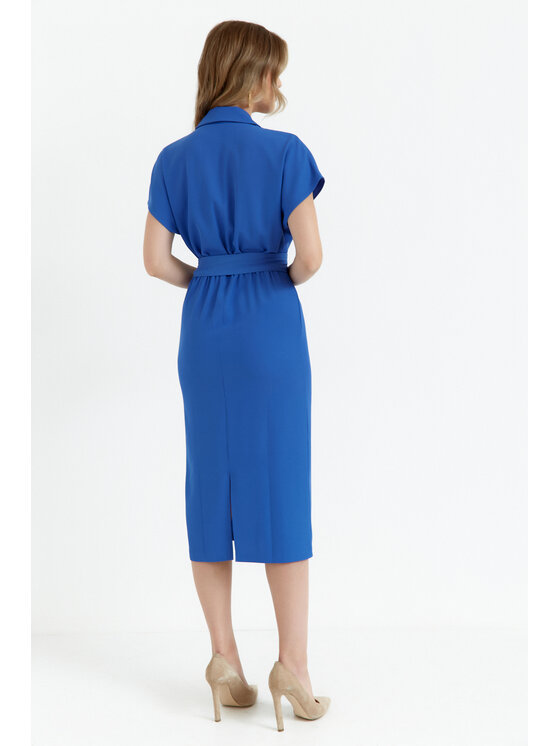 Stylove Stylove Koktejlové šaty S363 Modrá Premium Fit