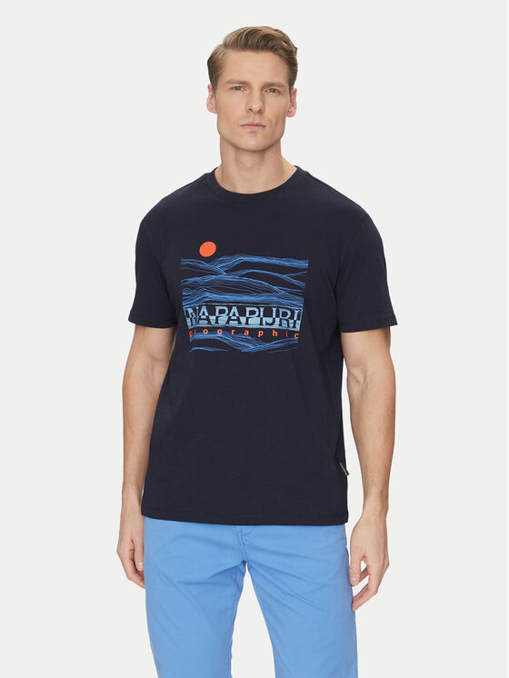 Napapijri Napapijri T-Shirt S-Buti NP0A4INM Tmavomodrá Regular Fit