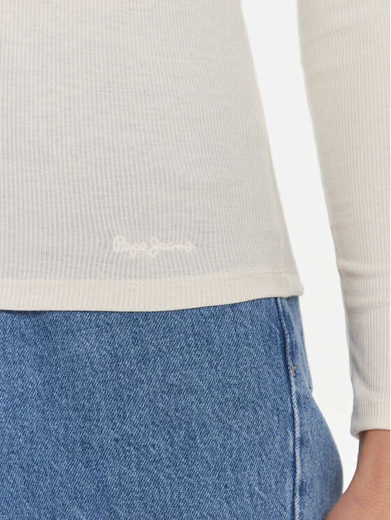 Pepe Jeans Pepe Jeans Majica Huala PL505755 Bijela Slim Fit