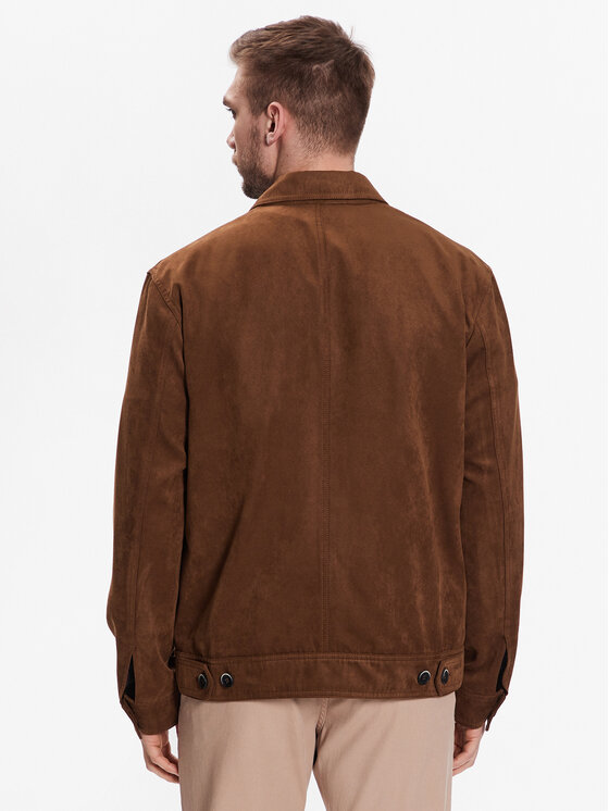 Sisley Sisley Bunda z imitácie kože 2CF6SN01S Hnedá Regular Fit
