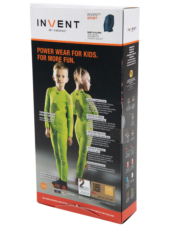 X-Bionic X-Bionic Bielizna termoaktywna górna Invent 4.0 INYT06W19J Niebieski Slim Fit