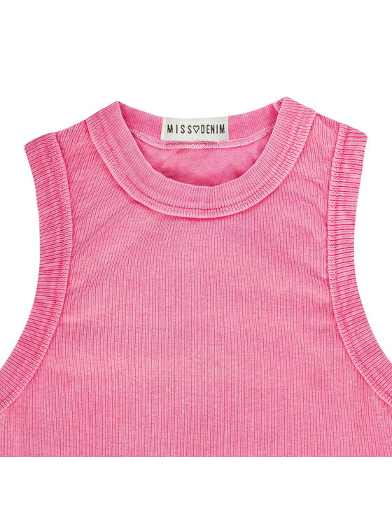 MissDenim MissDenim Top Washed Tank Top Różowy Basic Fit
