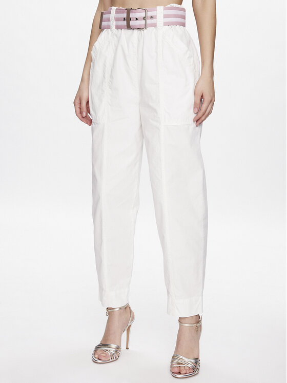 PINKO Pinko Παντελόνι υφασμάτινο Rigore 100685 A0I4 Λευκό Relaxed Fit