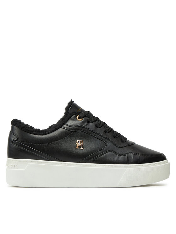 Sneakers Tommy Hilfiger Essential Platform Sneaker Fur FW0FW08349 Negru