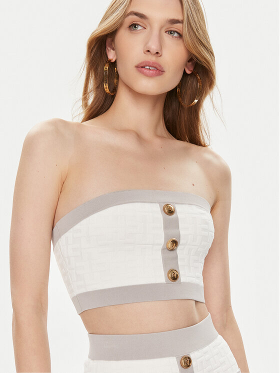 Elisabetta Franchi Elisabetta Franchi Μπλουζάκι TK-15B-42E2-004477 Λευκό Slim Fit