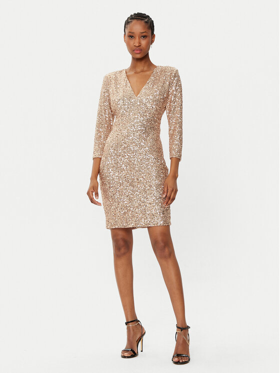 Rinascimento Rinascimento Коктейльна сукня CFC0121759003 Золотий Regular Fit