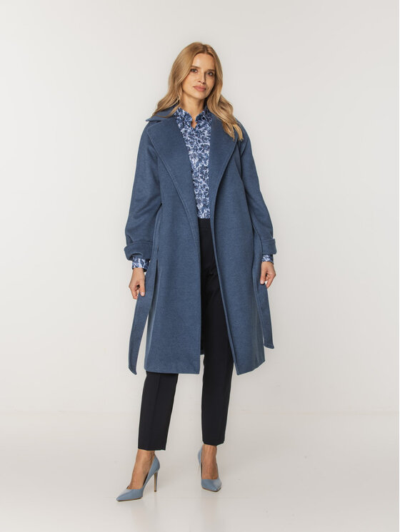 Willsoor Willsoor Płaszcz przejściowy 65345 65346 Niebieski Regular Fit