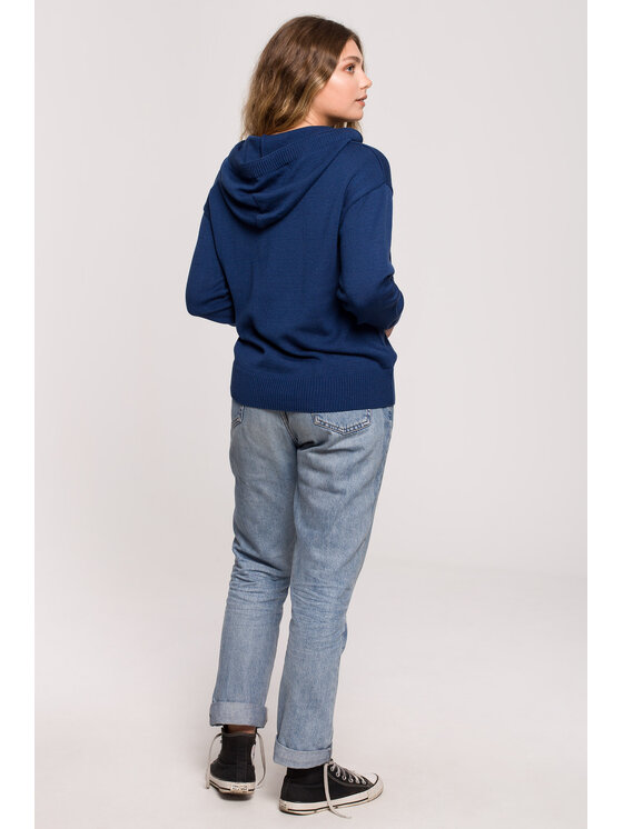 BeWear BeWear Sweter BK073 Granatowy Modern Fit