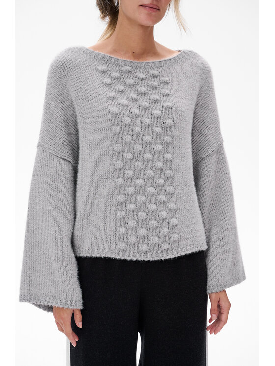 blue shadow blue shadow Sweter Colix Szary Regular Fit