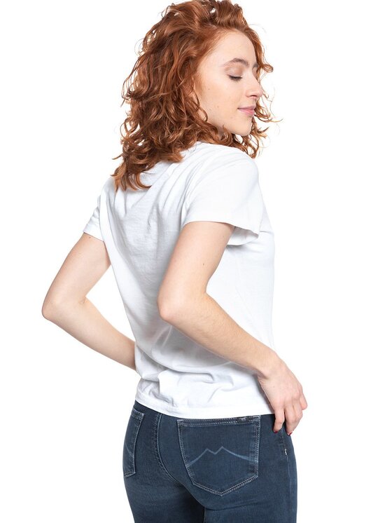 Lee Lee T-shirt LOGO T Bianco Slim Fit