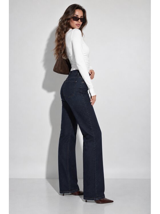 LilaLou LilaLou Jeansy Flare Niebieski Straight Leg