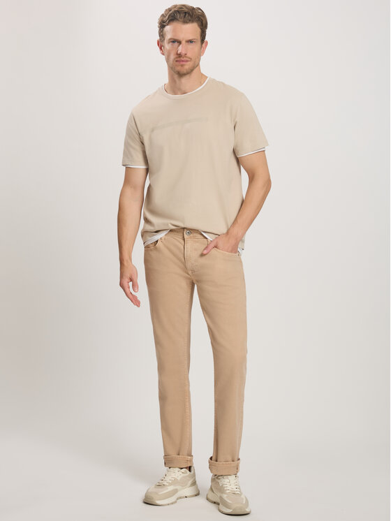 Cross Jeans Cross Jeans T-Shirt 16052-105 Beżowy Regular Fit