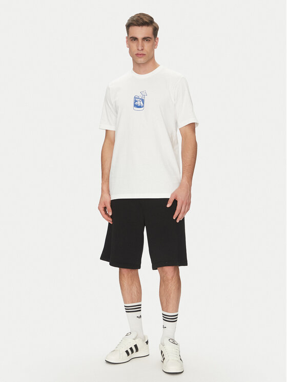 adidas adidas T-Shirt Lounge Drink Graphic JJ4013 Biały Regular Fit