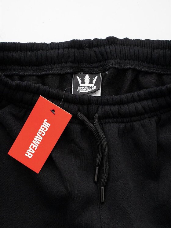 Jigga Wear Jigga Wear Spodnie dresowe Szerokie luźne bagy korona 131213 Czarny Baggy Fit