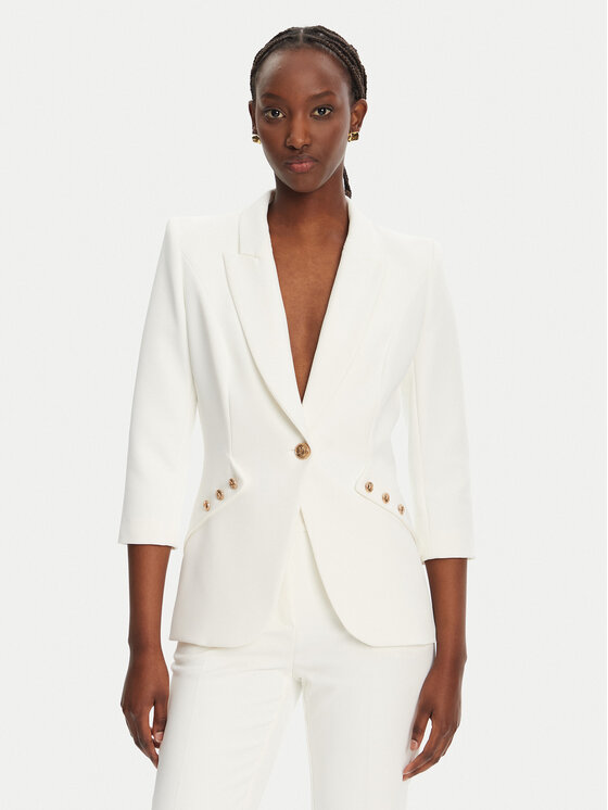 Elisabetta Franchi Elisabetta Franchi Sacou GI-164-52E2-V640 Alb Regular Fit