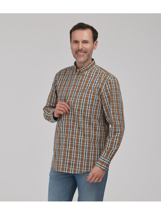 Lee Cooper Lee Cooper Koszula jeansowa LLOYD Brązowy Comfort Fit