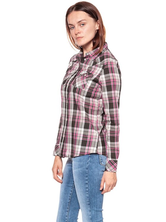 Wrangler Wrangler Koszula CHECK SHIRT Różowy Regular Fit