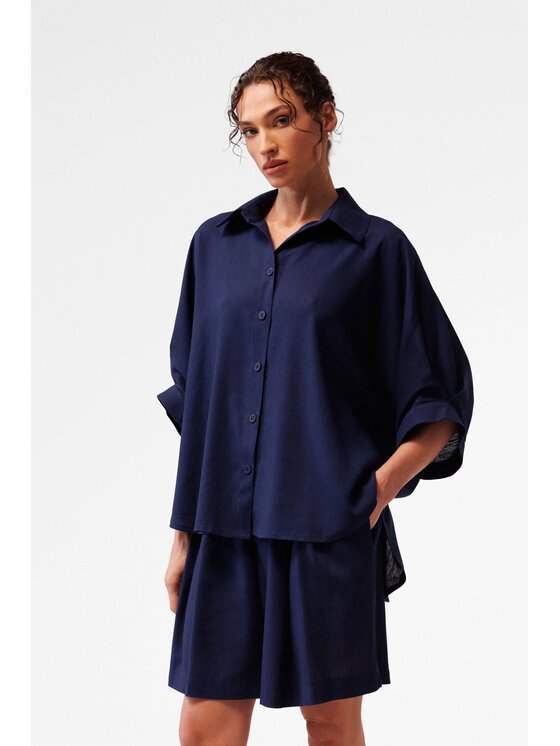 LE POSSÉ LE POSSÉ Camicia KK Blu scuro Loose Fit