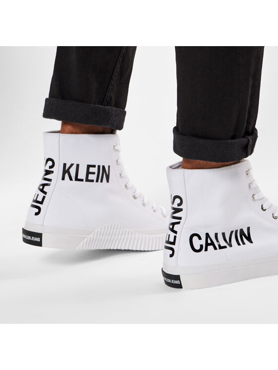 Calvin Klein Jeans Sneakers Iacopo Canvas S0597 Blanc • Modivo.fr
