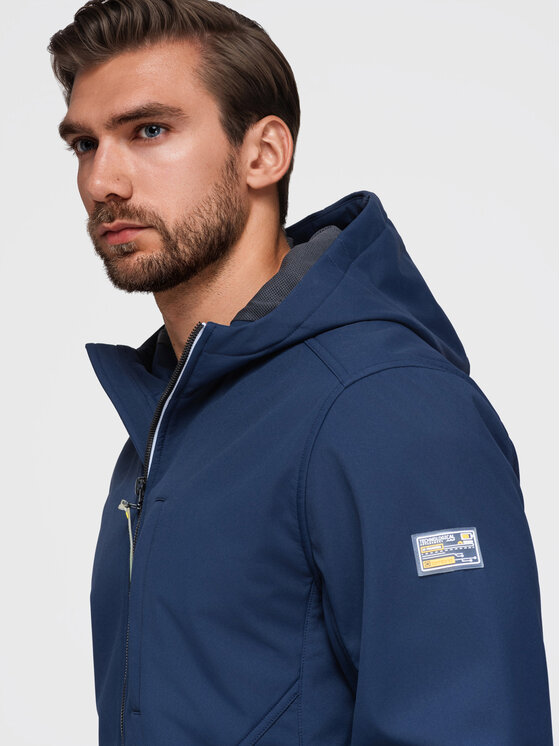 Ombre Ombre Kurtka przejściowa OM-JANP-0292 Granatowy Regular Fit
