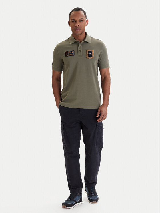 Aeronautica Militare Aeronautica Militare Polokošeľa 261PO1927UP00191 Zelená Regular Fit