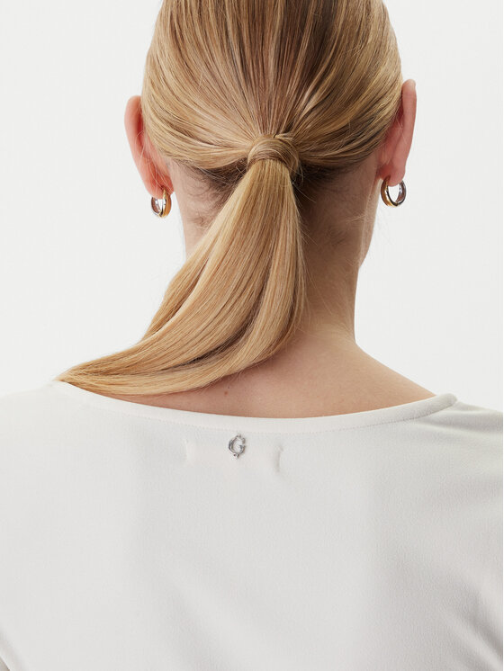 Guess Guess Μπλουζάκι W6RP08 KCBO2 Εκρού Classic Fit