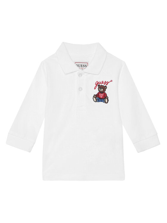 Guess Guess Тениска с яка и копчета N5YP00 KADZ4 Бял Regular Fit