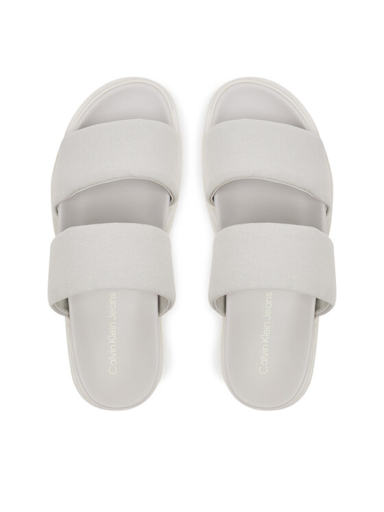 Calvin Klein Jeans Calvin Klein Jeans Klapki Flat Molded Dbl Bar Sandal Cv YM0YM01222 Szary
