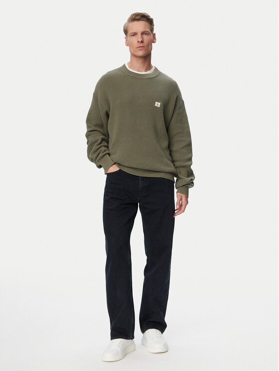 Calvin Klein Jeans Calvin Klein Jeans Džemperis LV04RD313G Tumši zaļa Regular Fit