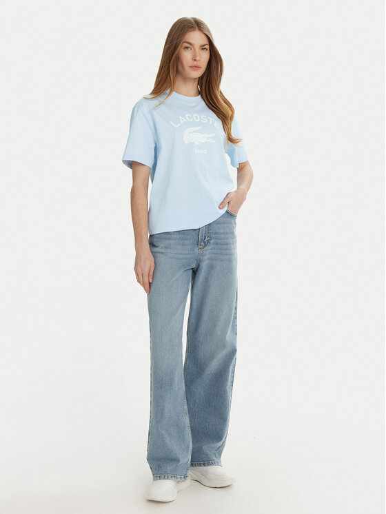 Lacoste Lacoste T-shirt TH2733 Svijetloplava Regular Fit