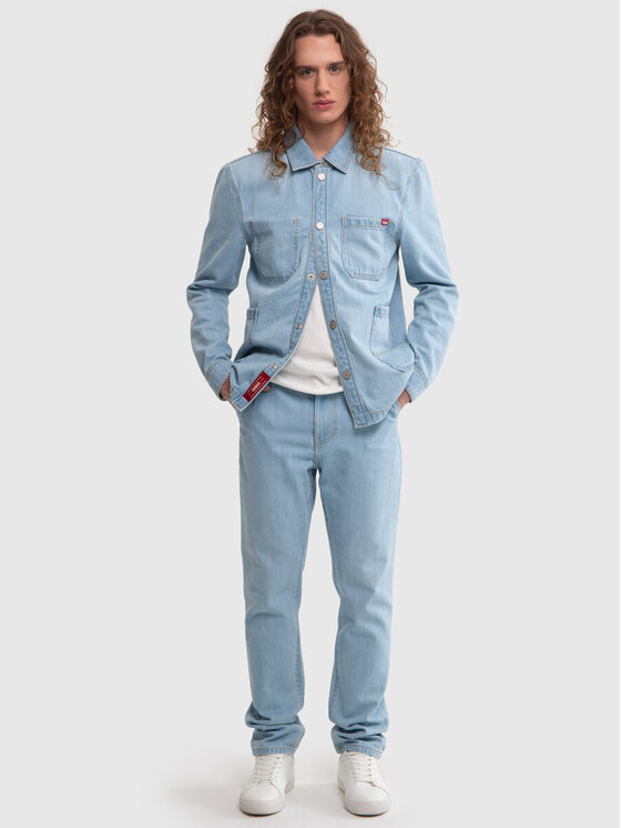 BIG STAR BIG STAR Kurtka jeansowa WORKWEAR_253_130 Niebieski Basic Fit
