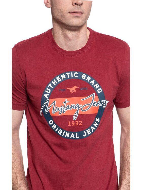 Mustang Mustang T-Shirt ALEX C PRINT Czerwony Regular Fit