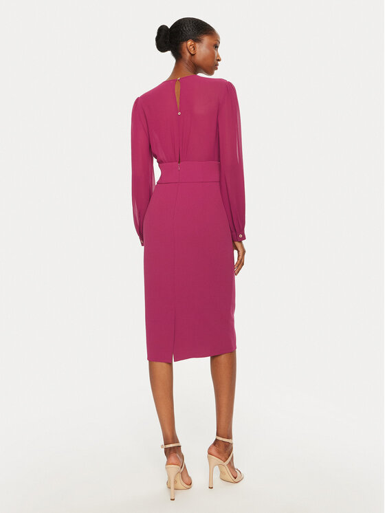 Rinascimento Rinascimento Rochie cocktail CFC0120006003 Vișiniu Regular Fit