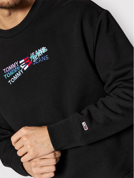 Tommy Jeans Tommy Jeans Суитшърт Seasonal Straight Logo Crew DM0DM12380 Черен Relaxed Fit