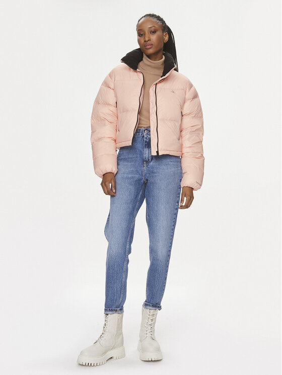 Calvin Klein Jeans Calvin Klein Jeans Μπουφάν πουπουλένιο J20J221649 Ροζ Cropped Fit