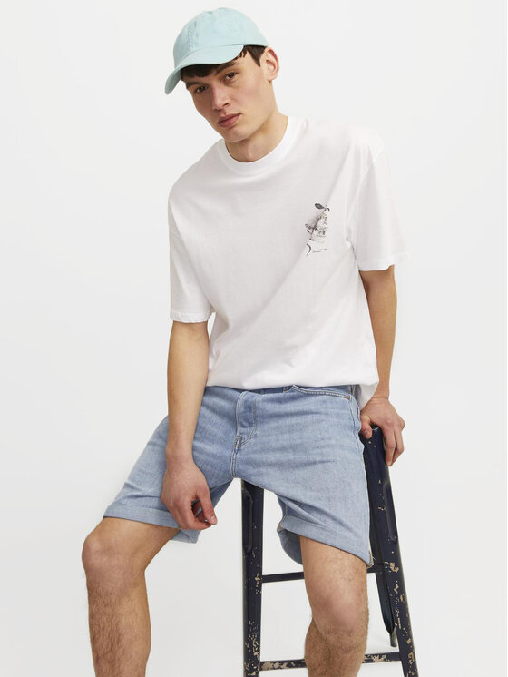 Jack&Jones Jack&Jones Jeans kratke hlače Chris 12249095 Modra Relaxed Fit