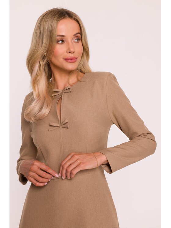 Stylove Stylove Sukienka codzienna S413 Beżowy A-Line Fit
