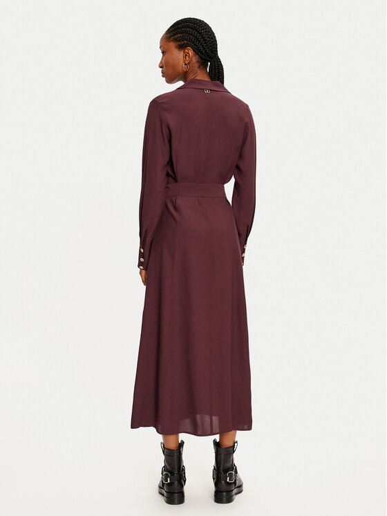 TWINSET TWINSET Srajčna obleka 242TT2320 Bordo rdeča Loose Fit