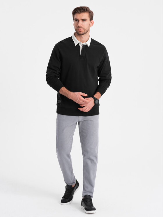 Ombre Ombre Jeansy OM-PADP-0148 Šedá Slim Fit