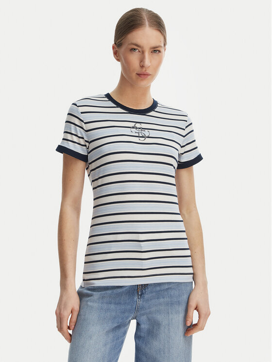 Guess Tricou W6GI18 K3040 Albastru Classic Fit