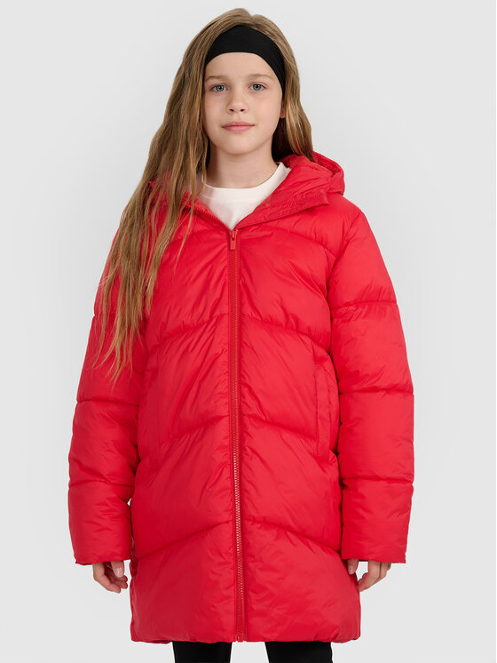 4F 4F Kurtka puchowa OUTERWEAR Czerwony Regular Fit