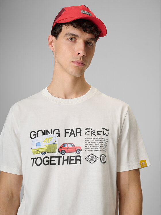 4F 4F T-Shirt NATURE’S TRAIL Biały Regular Fit