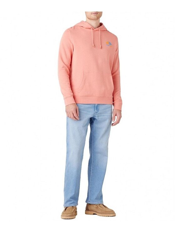 Wrangler Wrangler Bluza RAINBOW HOODIE Pomarańczowy Regular Fit