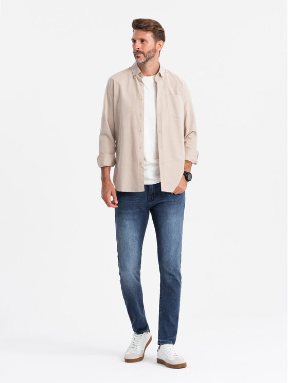 Ombre Ombre Jeansy OM-PADP-0214 Modrá Regular Fit