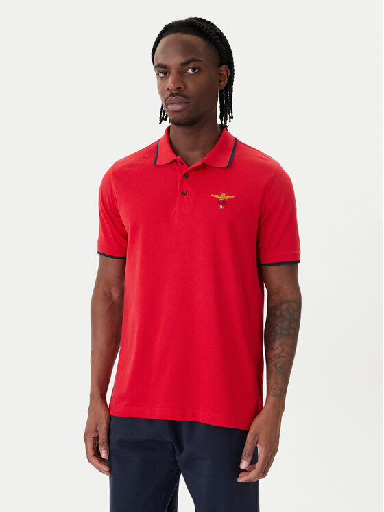 Aeronautica Militare Tricou polo 261PO1308UP00082 Roșu Regular Fit