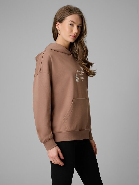 4F 4F Bluza 4FRSS26TSWSF2836-83S Brązowy Loose Fit