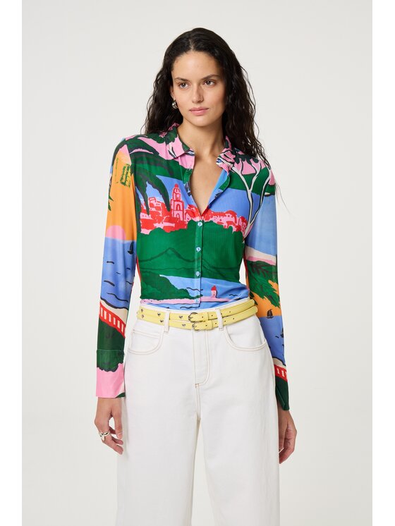 Fabienne Chapot Fabienne Chapot Bluzka 6231-1817-173 Niebieski jasny Slim Fit