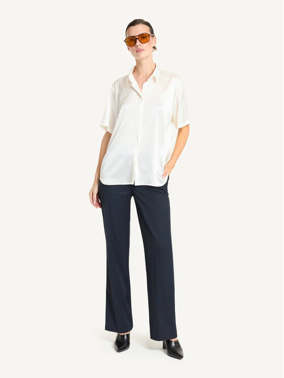 KMX Studio KMX Studio Bluzka 504840009 Kremowy Straight Fit